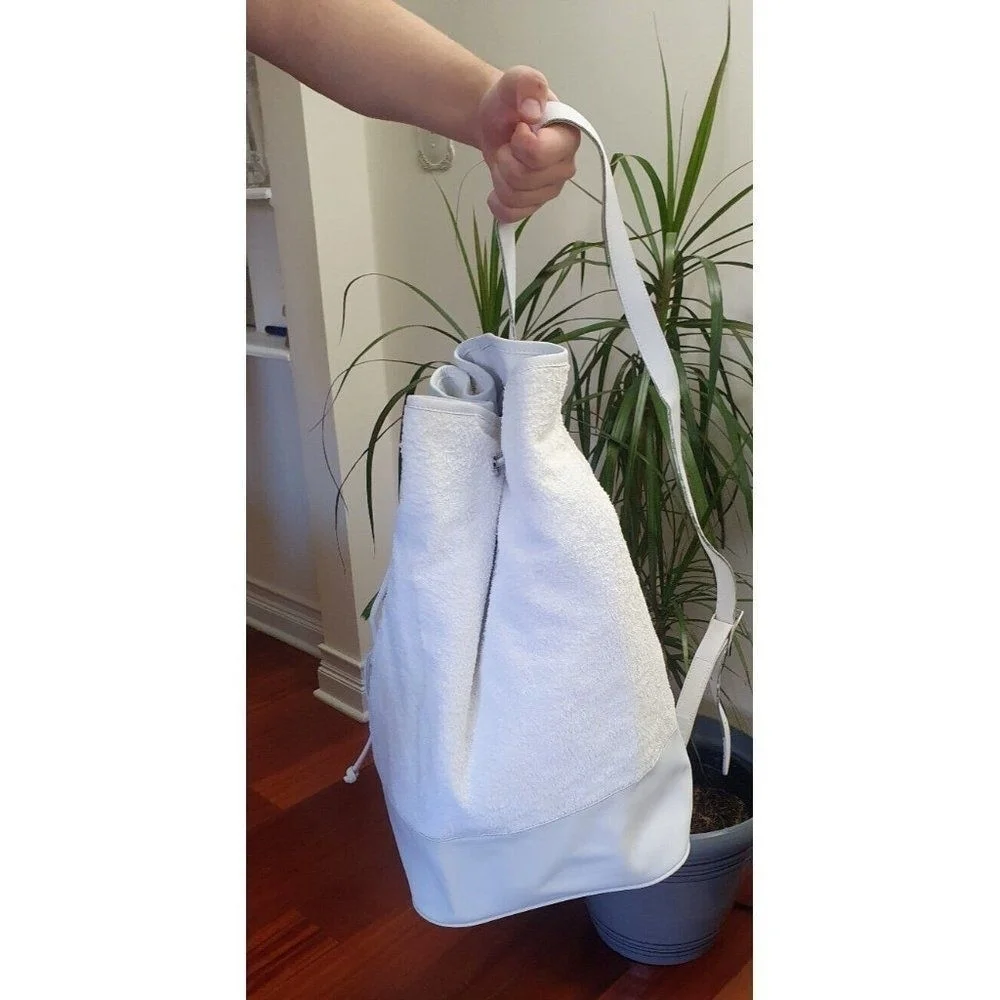 Ralph Lauren One Shoulder Backpack white leather and cotoCasual Unisex Pre-owned